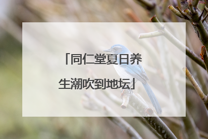 同仁堂夏日养生潮吹到地坛