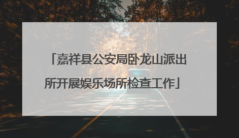 嘉祥县公安局卧龙山派出所开展娱乐场所检查工作