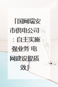 国网瑞安市供电公司：自主实施强业务 电网建设提质效
