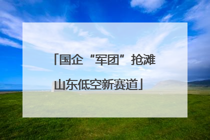 国企“军团”抢滩山东低空新赛道