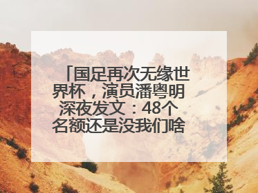 国足再次无缘世界杯，演员潘粤明深夜发文：48个名额还是没我们啥事儿；此前曾多次为国足发声
