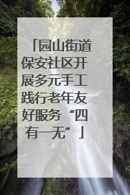园山街道保安社区开展多元手工践行老年友好服务“四有一无”