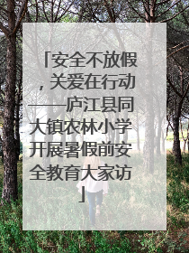安全不放假，关爱在行动——庐江县同大镇农林小学开展暑假前安全教育大家访