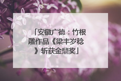 安徽广德：竹根雕作品《梁丰岁稔》斩获金鼎奖