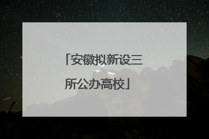 安徽拟新设三所公办高校