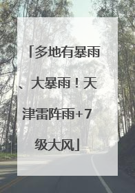 多地有暴雨、大暴雨！天津雷阵雨+7级大风