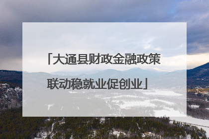 大通县财政金融政策联动稳就业促创业