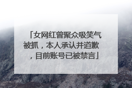 女网红曾聚众吸笑气被抓，本人承认并道歉，目前账号已被禁言