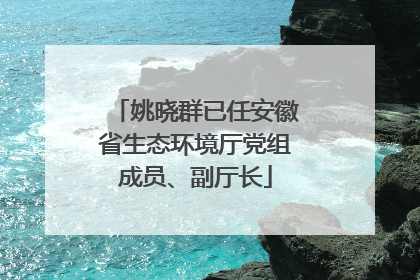 姚晓群已任安徽省生态环境厅党组成员、副厅长