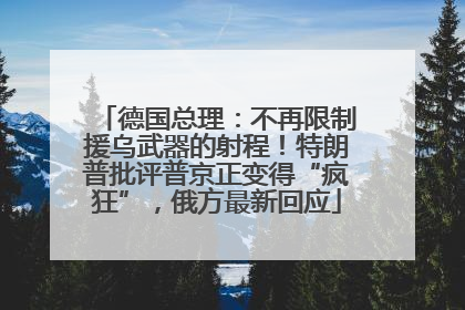 德国总理：不再限制援乌武器的射程！特朗普批评普京正变得“疯狂”，俄方最新回应