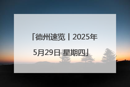 德州速览丨2025年5月29日 星期四
