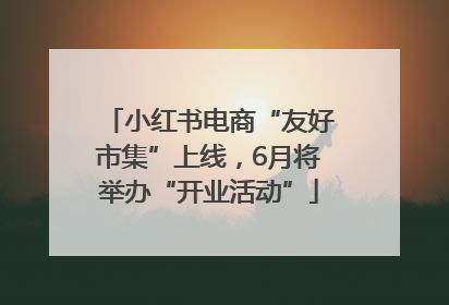 小红书电商“友好市集”上线，6月将举办“开业活动”
