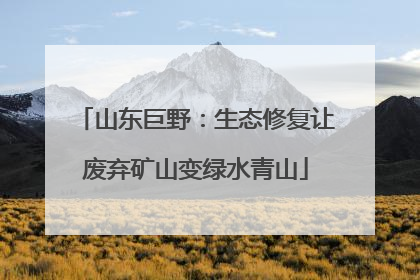 山东巨野：生态修复让废弃矿山变绿水青山