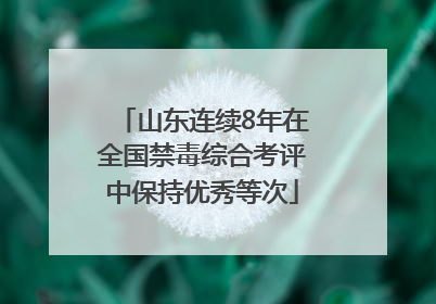 山东连续8年在全国禁毒综合考评中保持优秀等次