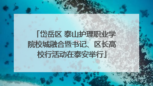 岱岳区 泰山护理职业学院校城融合暨书记、区长高校行活动在泰安举行