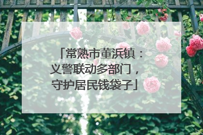 常熟市董浜镇：义警联动多部门，守护居民钱袋子