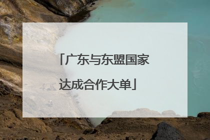 广东与东盟国家达成合作大单