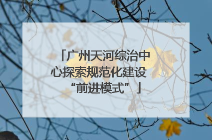 广州天河综治中心探索规范化建设“前进模式”