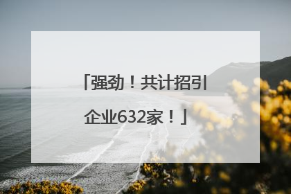 强劲！共计招引企业632家！