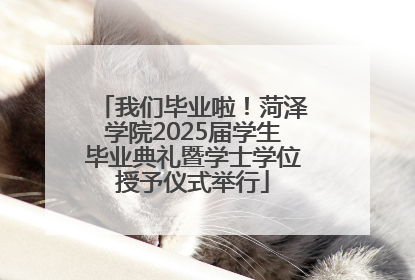 我们毕业啦！菏泽学院2025届学生毕业典礼暨学士学位授予仪式举行
