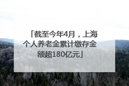截至今年4月，上海个人养老金累计缴存金额超180亿元