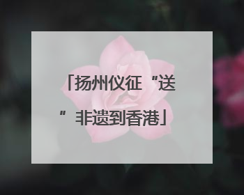 扬州仪征“送”非遗到香港