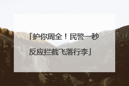护你周全！民警一秒反应拦截飞落行李