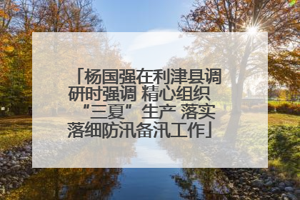 杨国强在利津县调研时强调 精心组织“三夏”生产 落实落细防汛备汛工作