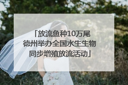 放流鱼种10万尾 德州举办全国水生生物同步增殖放流活动