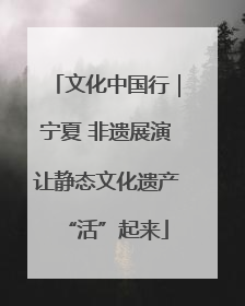 文化中国行｜宁夏 非遗展演让静态文化遗产“活”起来