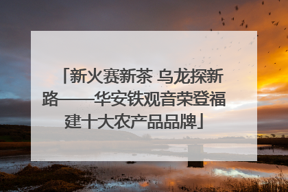 新火赛新茶 乌龙探新路——华安铁观音荣登福建十大农产品品牌