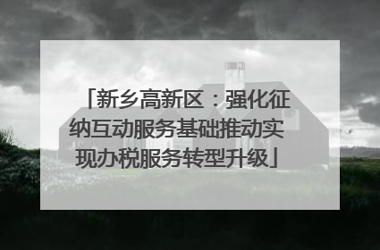 新乡高新区：强化征纳互动服务基础推动实现办税服务转型升级