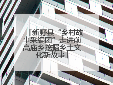 新野县“乡村故事采编团”走进前高庙乡挖掘乡土文化新故事