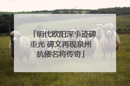 明代欧阳深事迹碑重光 碑文再现泉州抗倭名将传奇