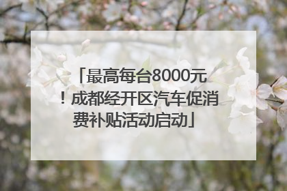 最高每台8000元！成都经开区汽车促消费补贴活动启动