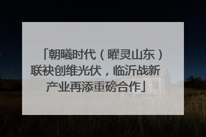 朝曦时代（曜灵山东）联袂创维光伏，临沂战新产业再添重磅合作