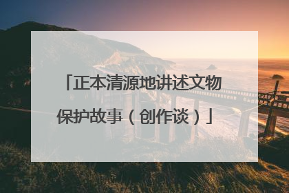 正本清源地讲述文物保护故事（创作谈）