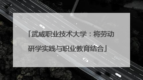 武威职业技术大学：将劳动研学实践与职业教育结合