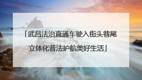 武昌法治直通车驶入街头巷尾 立体化普法护航美好生活
