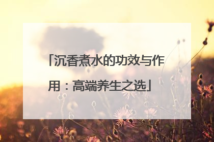 沉香煮水的功效与作用：高端养生之选