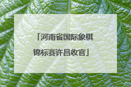 河南省国际象棋锦标赛许昌收官