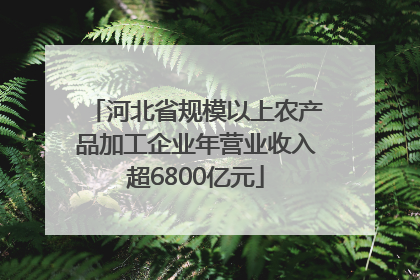 河北省规模以上农产品加工企业年营业收入超6800亿元