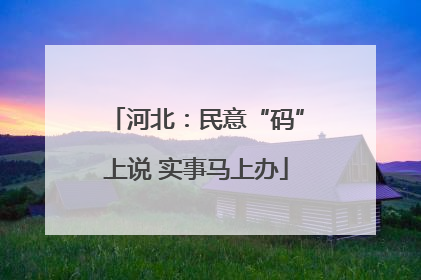 河北：民意“码”上说 实事马上办