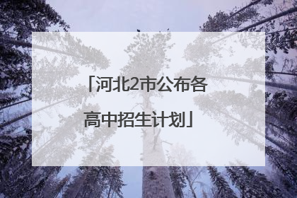 河北2市公布各高中招生计划