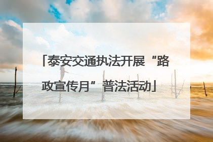 泰安交通执法开展“路政宣传月”普法活动