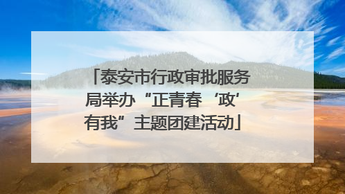 泰安市行政审批服务局举办“正青春‘政’有我”主题团建活动