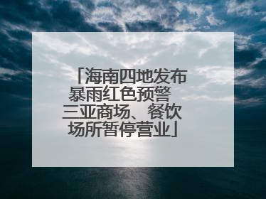 海南四地发布暴雨红色预警 三亚商场、餐饮场所暂停营业