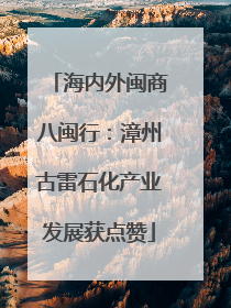 海内外闽商八闽行：漳州古雷石化产业发展获点赞