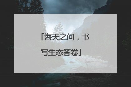 海天之间，书写生态答卷