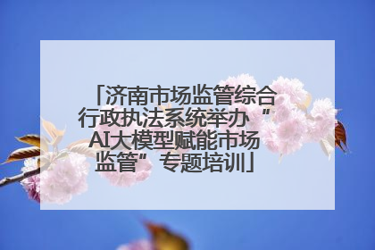 济南市场监管综合行政执法系统举办“AI大模型赋能市场监管”专题培训
